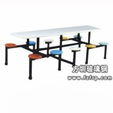 B031八人圓凳鍍鉻支架玻璃鋼餐桌椅