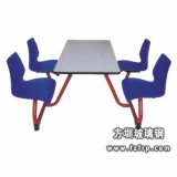 B052紫色四人整體塑料餐桌椅