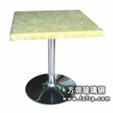 B102不銹鋼臺面支架單桌　　人造大理石臺面方形餐桌