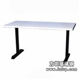B105不銹鋼架純白色臺面的單桌　　玻璃鋼桌子