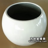 HP074玻璃鋼白色室內圓形花盆—簡約花盆