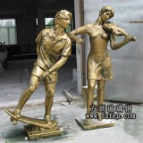 玻璃鋼仿銅人物雕塑 廣場雕塑生產制作
