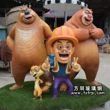 光頭強雕塑_熊大熊二卡通雕塑造型