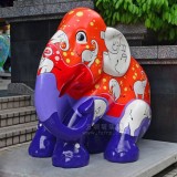 商場玻璃鋼大象美陳雕塑