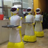 玻璃鋼送餐機器人雕塑