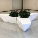 玻璃鋼切面花盆座椅廣東百貨商場中庭休息椅