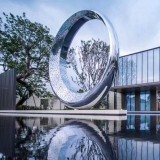 不銹鋼金屬鏤空月亮發光園林雕塑