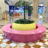 商場玻璃鋼圓形花壇坐凳組合