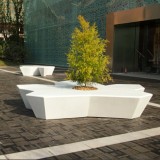 玻璃鋼五角星造型花池景觀坐凳