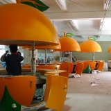 玻璃鋼橙子水果屋移動售貨亭