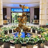 玻璃鋼錦鯉魚群雕塑裝飾江蘇企業大堂空間