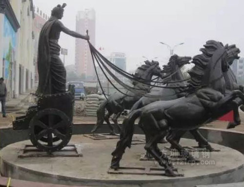 阿波羅戰車玻璃鋼仿銅雕塑