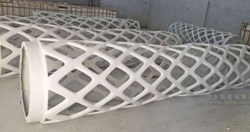 玻璃鋼網格造型裝飾柱工廠生產圖