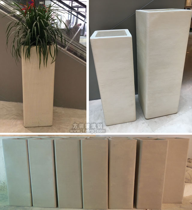 佛山大型購物中心藝術玻璃鋼花缸工廠生產圖