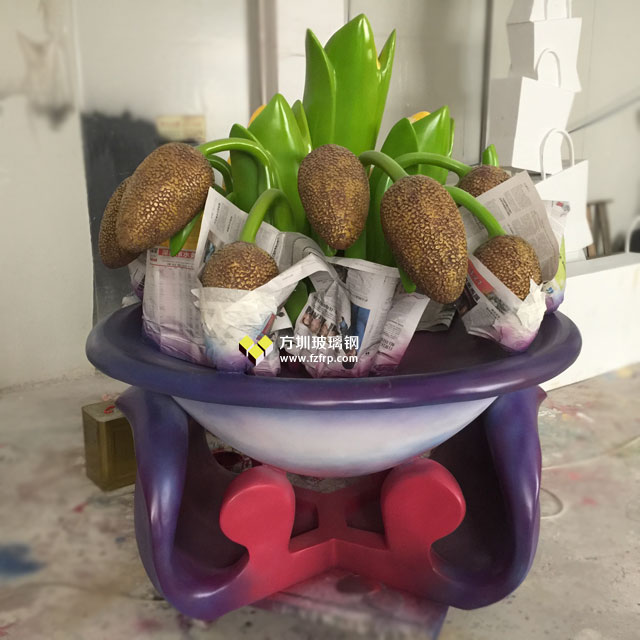 發光玻璃鋼花盆玉米高粱穗造型裝飾好一派豐收景象 