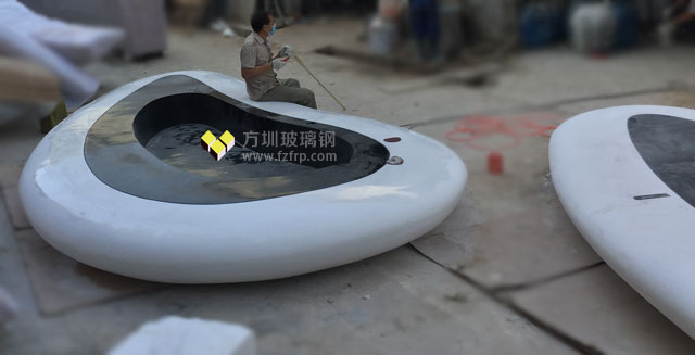 海南萬達廣場玻璃鋼花盆座椅工廠制作圖