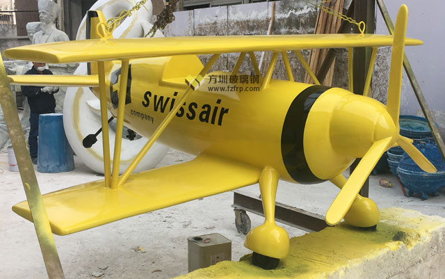浙江溫州企業特色定制玻璃鋼飛機模型雕塑工廠成品展示