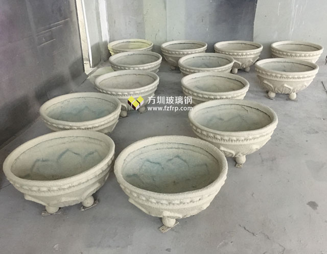 玻璃鋼仿砂巖花盆綠化廣東惠州別墅戶外環境