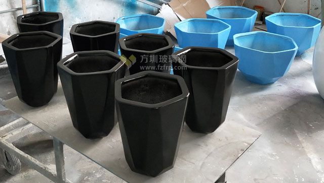 幾何切面玻璃鋼花盆容器
