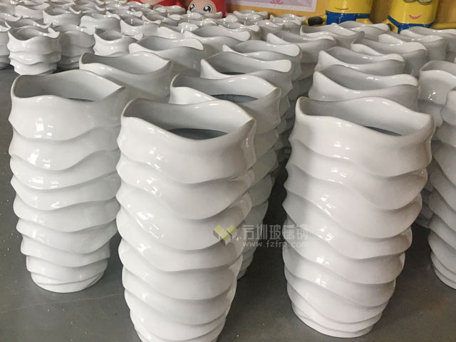 玻璃鋼波浪形組合花盆商場水波形創意景觀花盆現貨