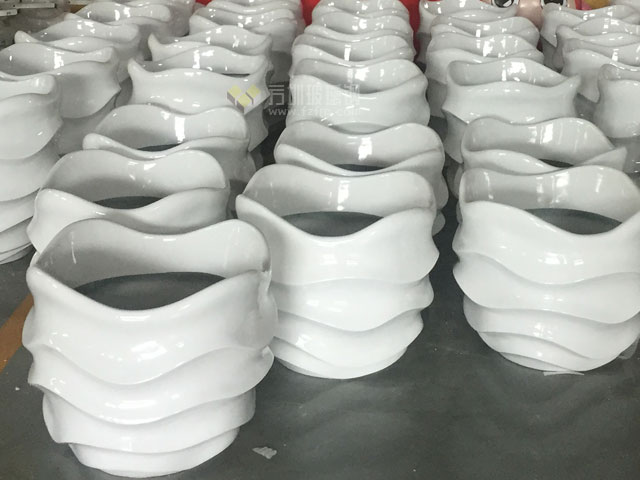 玻璃鋼波浪形組合花盆商場水波形創意景觀花盆現貨