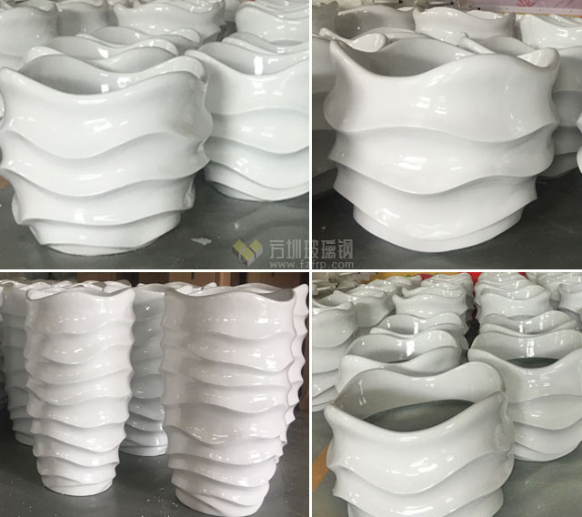 玻璃鋼波浪形組合花盆商場水波形創意景觀花盆現貨