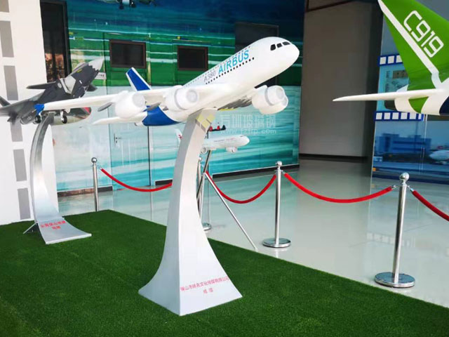 空客A380玻璃鋼飛機模型擺件云南展覽定制