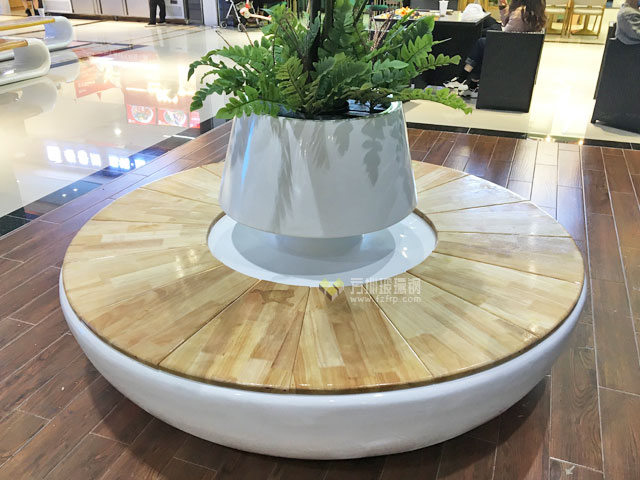 青海玻璃鋼景觀花池座椅結合防腐木詮釋家具經典