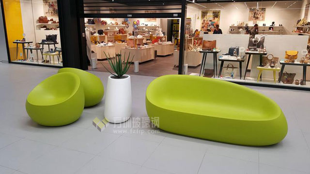 重慶酒店玻璃鋼沙發座椅茶幾組合休閑家具