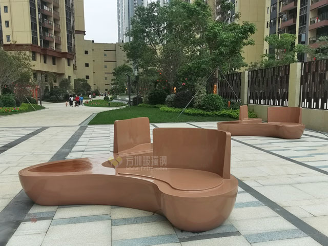 深圳小區玻璃鋼花瓣休閑椅戶外公共創意休息椅