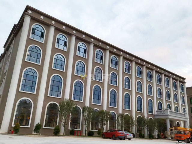 玻璃鋼羅馬柱裝飾東莞企業大樓外墻歐式風格
