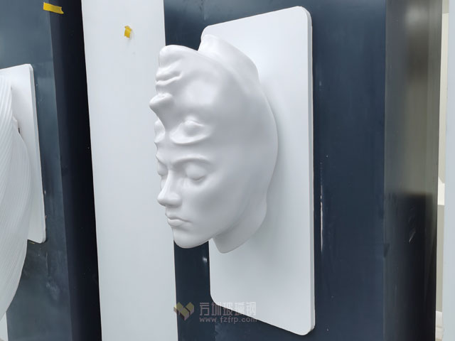 玻璃鋼人物頭像抽象雕塑裝飾深圳安全教育基地墻壁