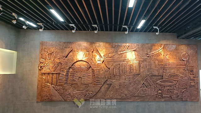 深圳檔案館展廳玻璃鋼海防圖浮雕文化墻再現紅色記憶