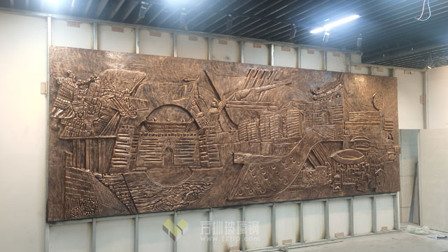 深圳檔案館展廳玻璃鋼海防圖浮雕文化墻再現紅色記憶