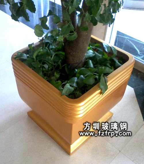 HP109室內金色大氣玻璃鋼盆景花盆