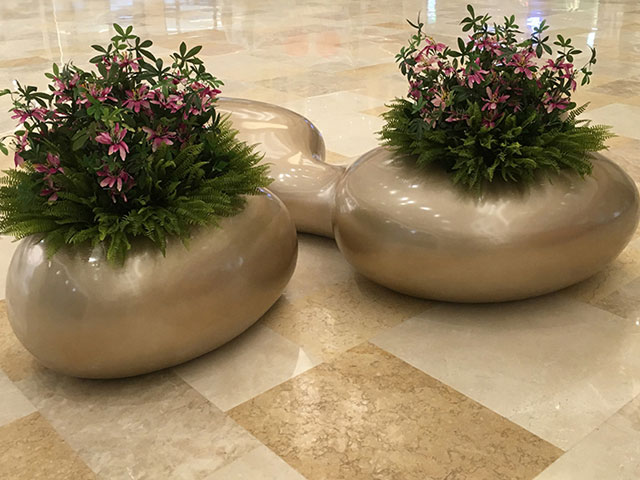 福建玻璃鋼創意花盆坐凳