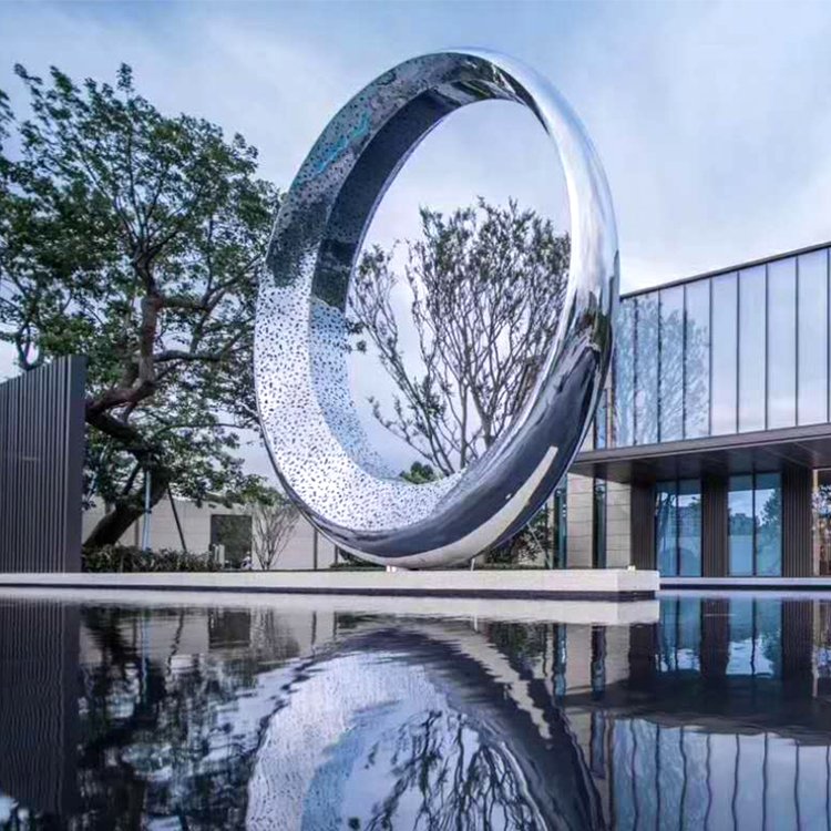不銹鋼金屬鏤空月亮發光園林雕塑
